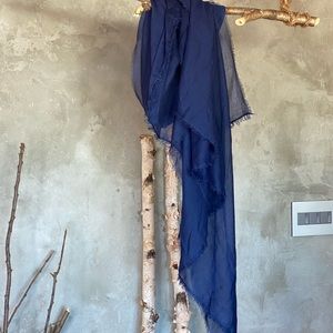 Soft cotton shawl blue scarf